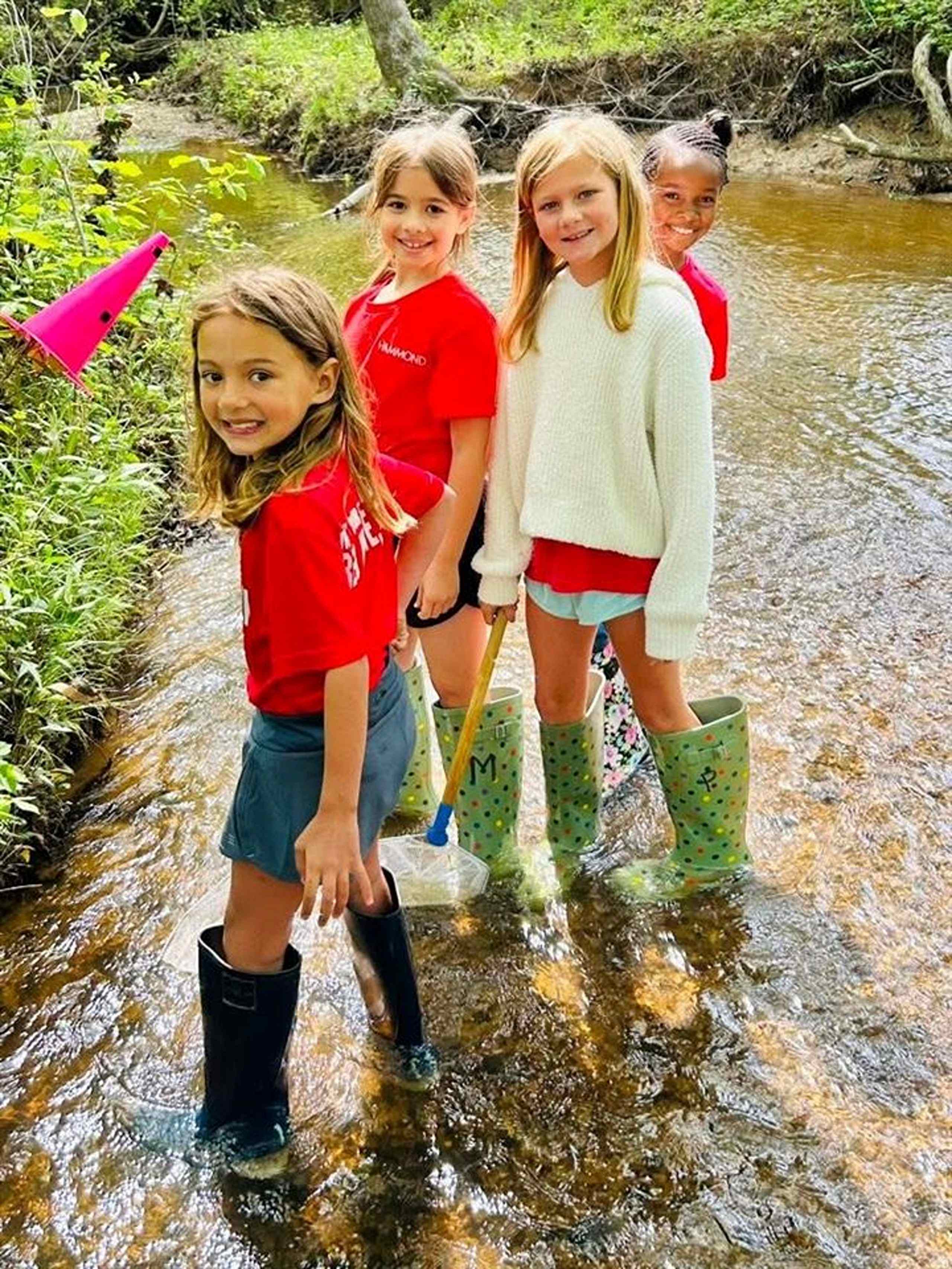 students exploring outdoors