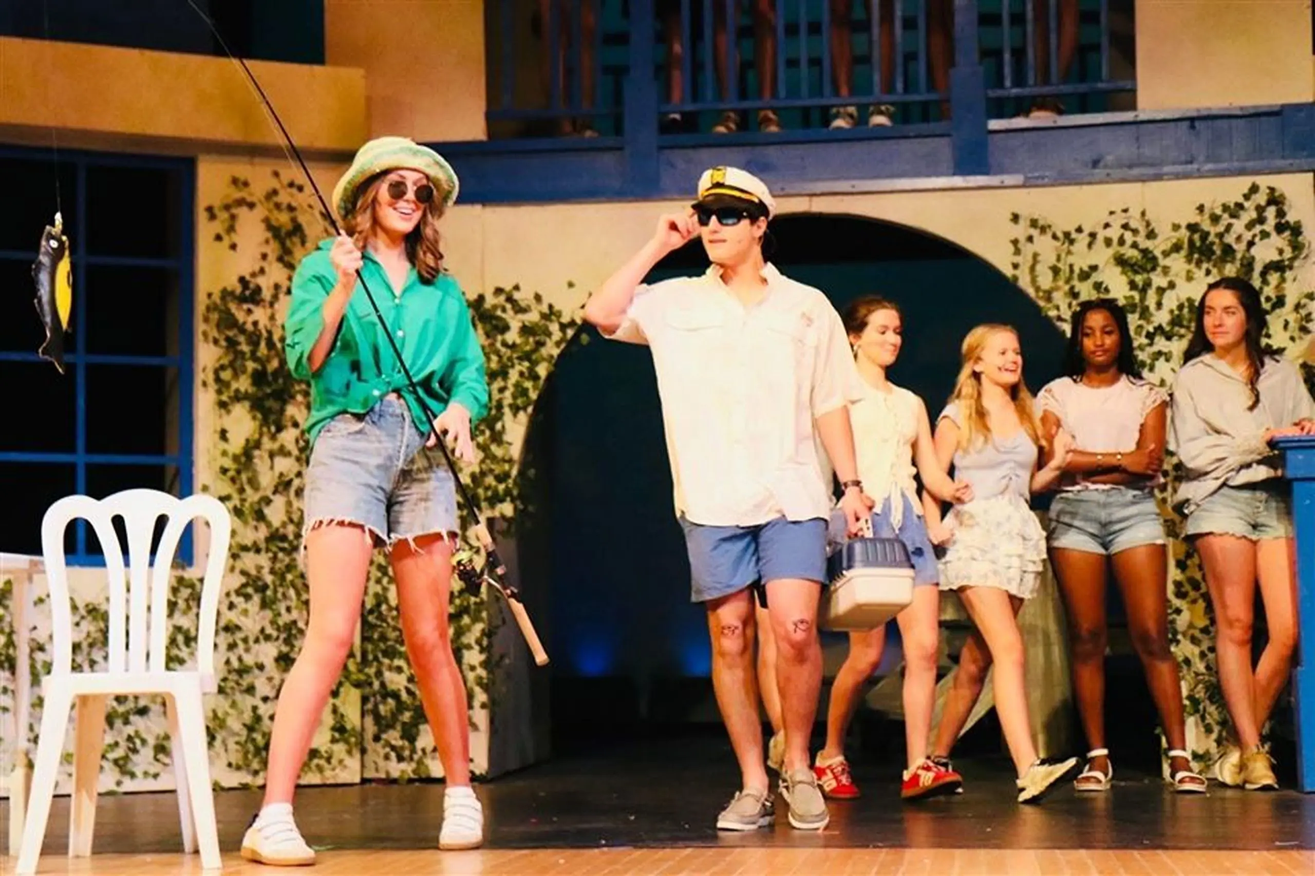 Upper School students in the mama mia play